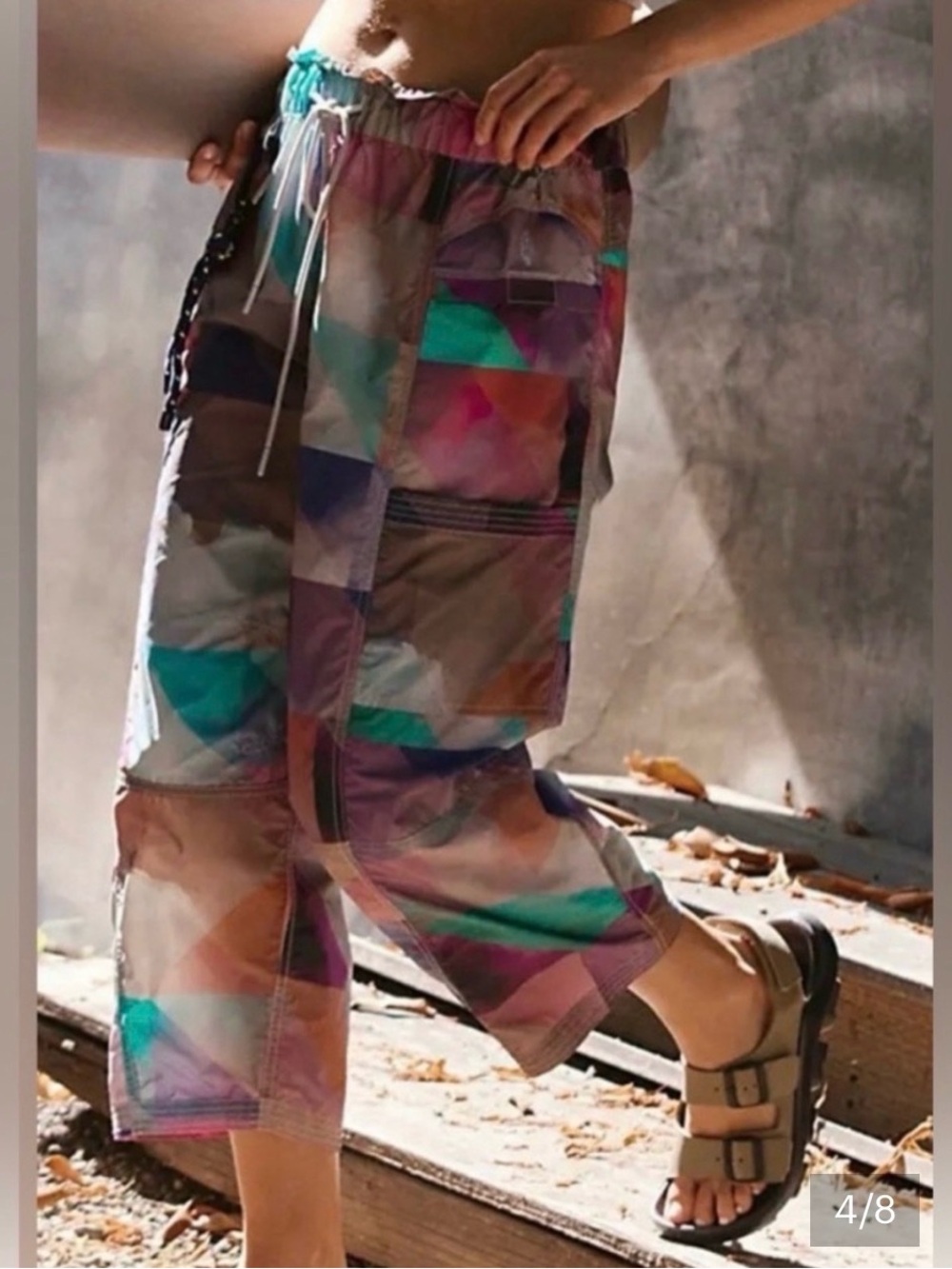FP Movement Multicolor Geometric Cargo Track Pants NWOT plastic tag attached